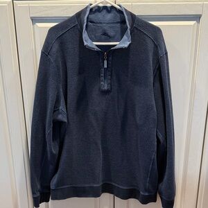 Tommy Bahama slate Blue (faded washed color) 1/4 Zip-Up Sweatshirt reversible